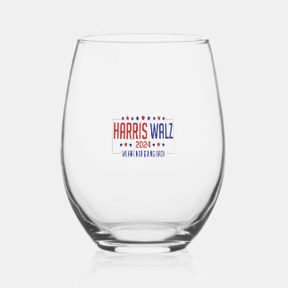 harris walz  stemless wine glass