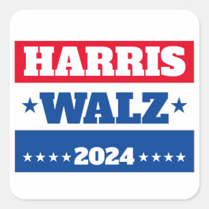 Harris Walz Tim Walz 2024 Campaign Blue Red Square Sticker
