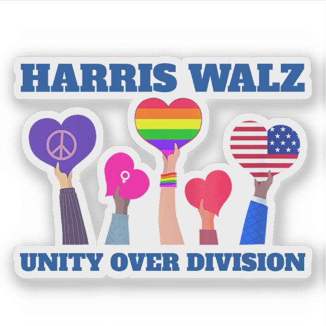 Harris Walz Unity Over Division LGBTQ Dark Blue (Front)