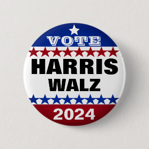 Harris walz vance 2024 vote election  2 inch round button