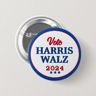 Harris Walz Vote 2024 Democrat Election 2 Inch Round Button