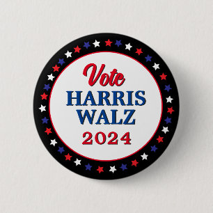 Harris Walz Vote 2024 Democrat Election 2 Inch Round Button
