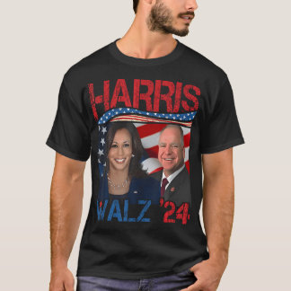 Harris Walz Waltz 2024 Retro Vintage Distressed De T-Shirt