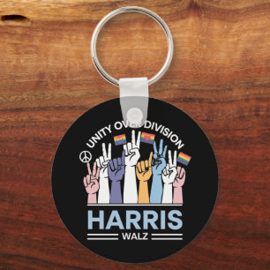Harris Walz Waltz 2024 Unity Over Division Keychain