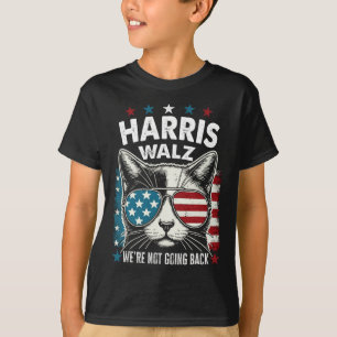 Harris Walz Waltz 2024 We're Not Going Back Funny T-Shirt