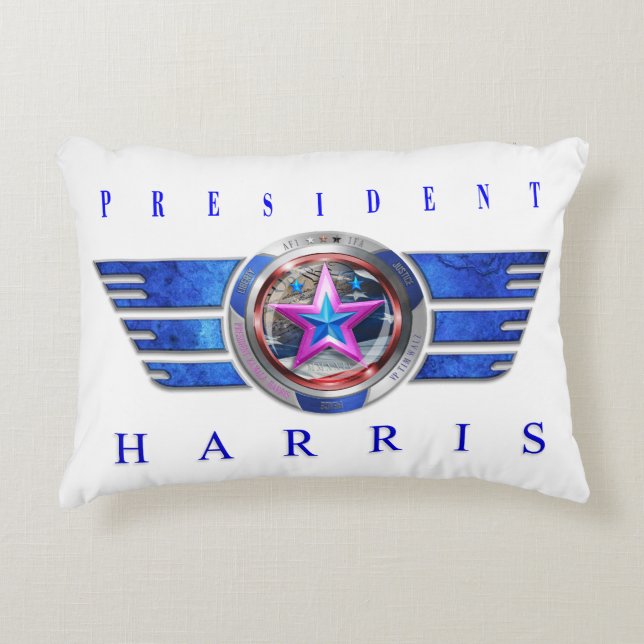 Harris-Walz Wing Medallion  Accent Pillow (Front)
