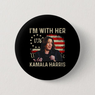 Harris We The People I’m With Her Usa Flag 2 Inch Round Button
