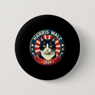 Harris Wheimer 2024 Funny Cat Election Kamala Harr 2 Inch Round Button