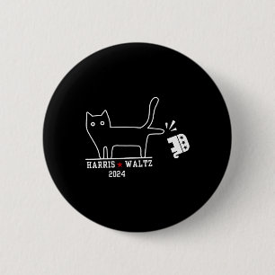 Harris Wheimer 2024 Funny Cat Election Kamala Harr 2 Inch Round Button