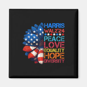 Harris Wheimer 2024 Peace Love Equality Hope Diver Magnet