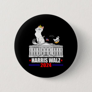 Harris Wheimer 2024 President Election Funny Cat L 2 Inch Round Button