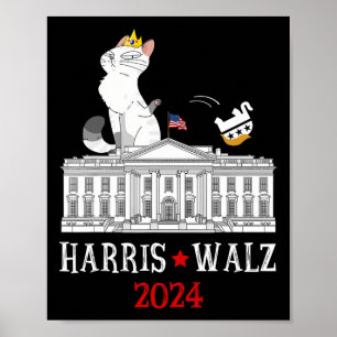Harris Wheimer 2024 President Election Funny Cat L Poster