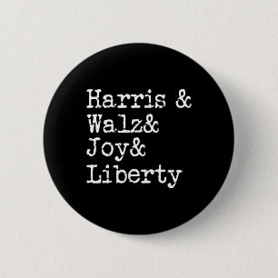Harris Wheimer Joy Liberty Vote Kamala Harris Pres 2 Inch Round Button