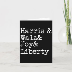 Harris Wheimer Joy Liberty Vote Kamala Harris Pres Card