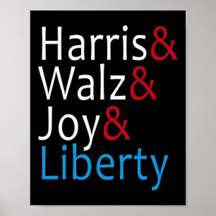 Harris Wheimer Joy Liberty Vote Kamala Harris Pres Poster