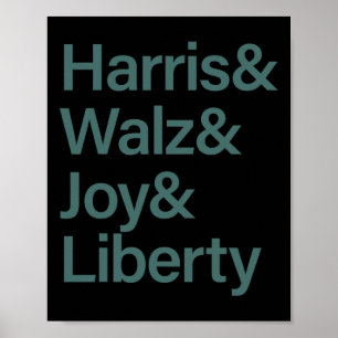 Harris Wheimer Joy Liberty Vote Kamala Harris Pres Poster
