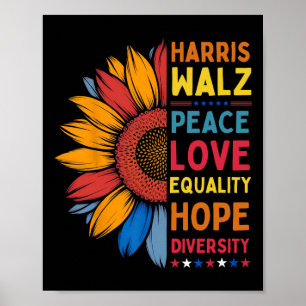 Harris Wheimer Peace Love Equality Hope Diversity  Poster