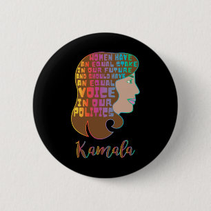 Harris Women Feminist Quote Rainbow Art Gift 2 Inch Round Button