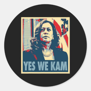 Harris - Yes We Kam  Classic Round Sticker