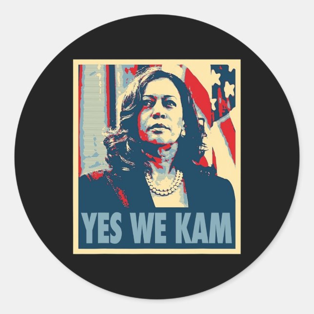 Harris - Yes We Kam  Classic Round Sticker (Front)