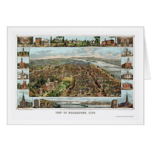 Harrisburg, carte panoramique de PA - 1855