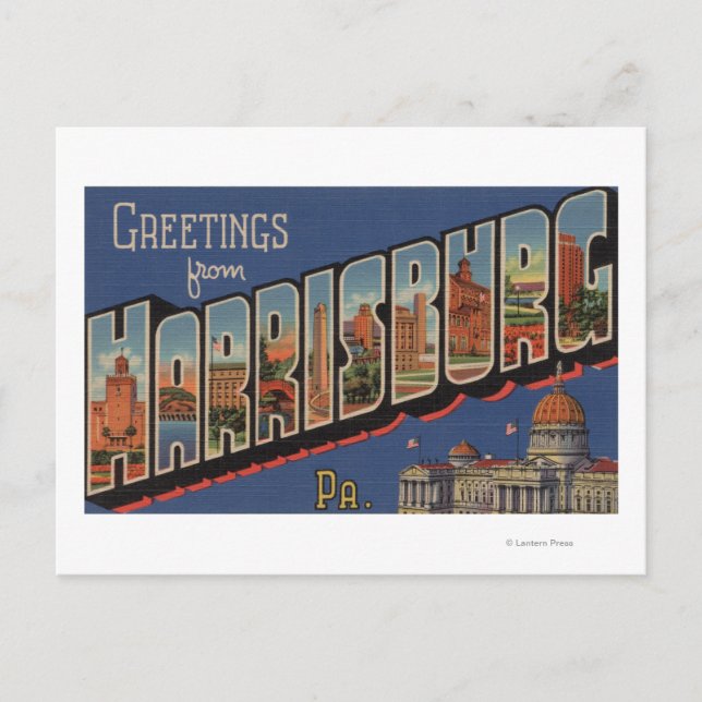 Harrisburg, Pennsylvania - Large Letter Scenes Postcard (Front)