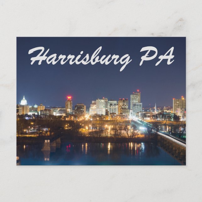 harrisburg pennsylvania skyline postcard (Front)