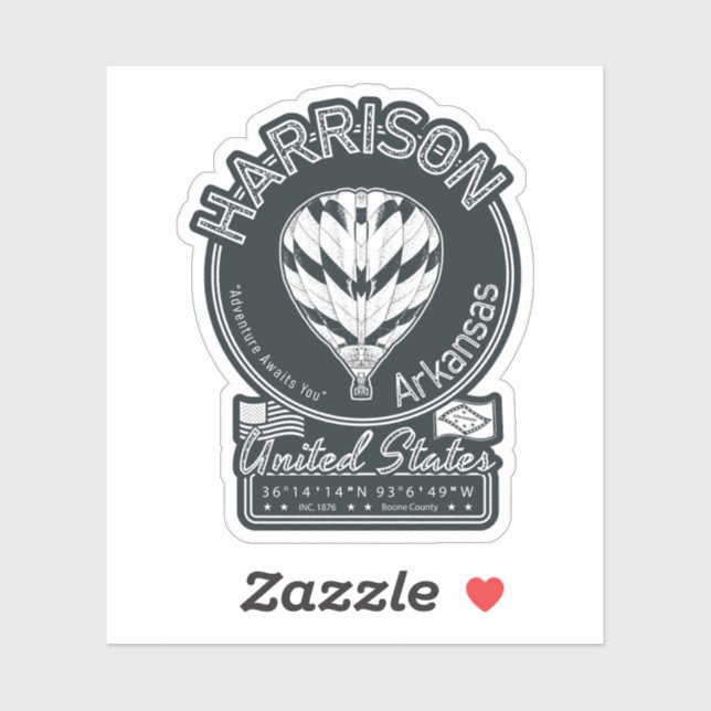 HARRISON ARKANSAS VINTAGE - HOT AIR BALLOON  (Sheet)