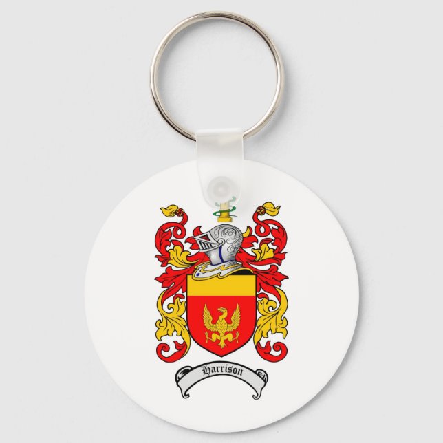 HARRISON FAMILY CREST -  HARRISON COAT OF ARMS KEYCHAIN (Front)