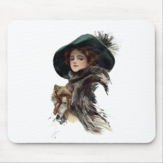 Harrison Fisher Girl  in a Teal Hat Mouse Pad
