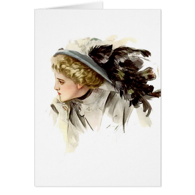 Harrison Fisher Girl  with a Feathered Hat (Front)