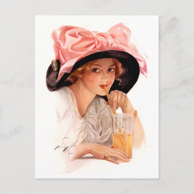 Harrison Fisher: Refreshment Postcard (Front)