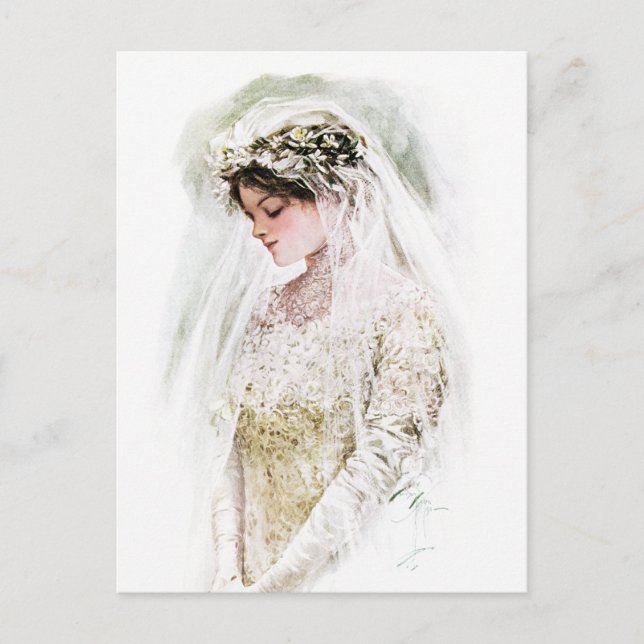 Harrison Fisher: The Bride Postcard (Front)