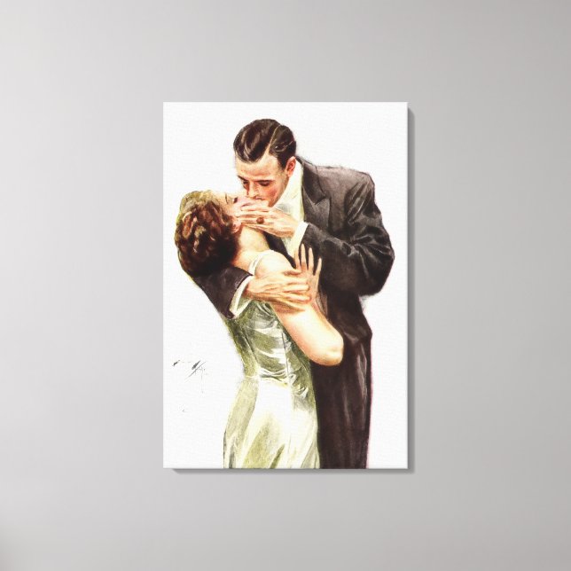 Harrison Fisher: The Kiss Canvas Print (Front)