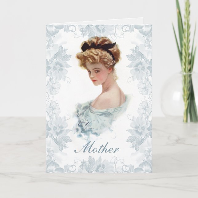 Harrison Fisher Victorian Lady Mothers Day Card (Front)