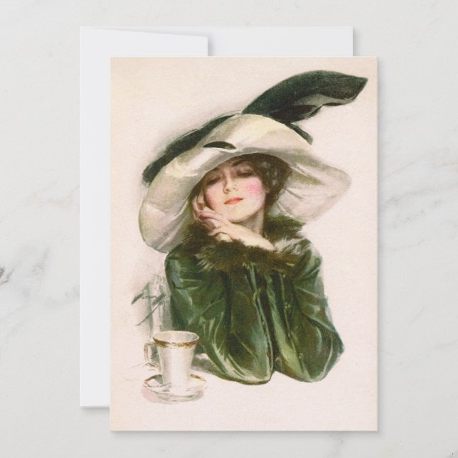 Harrison Fisher's "Contentment" Invitation (Front)