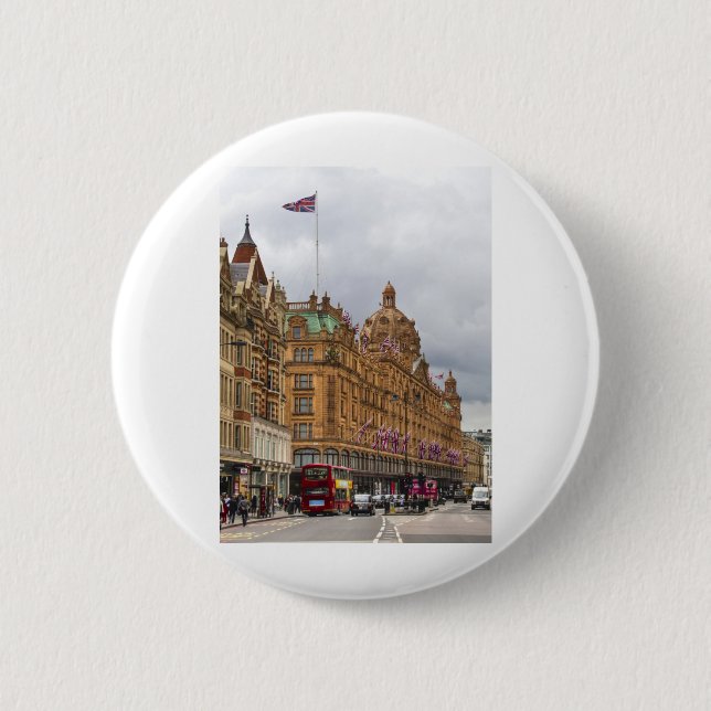 Harrods of Knightsbridge 2 Inch Round Button (Front)