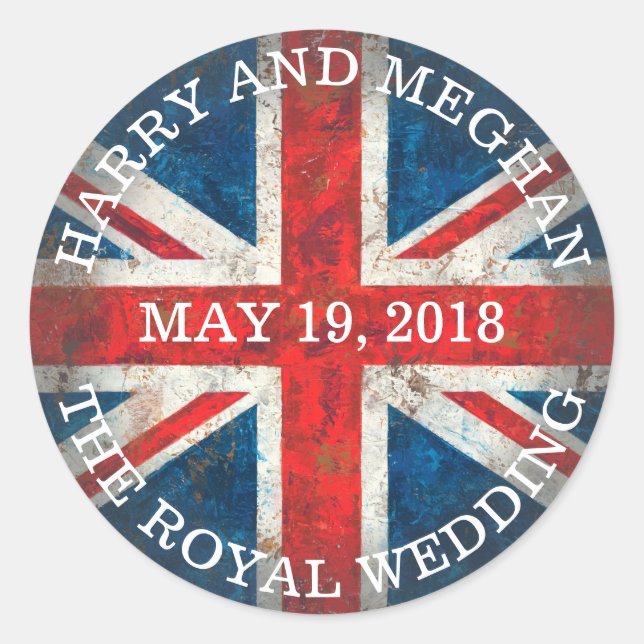Harry and Meghan Royal Wedding Classic Round Sticker (Front)