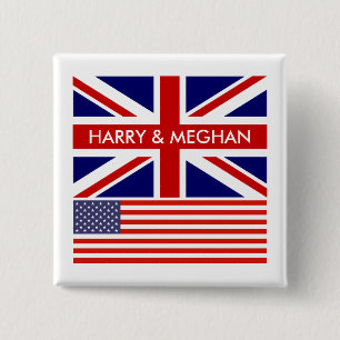 Harry and Meghan royal wedding party celebration 2 Inch Square Button