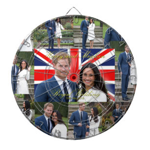 Harry and Meghan Royal Wedding Pro Photo Montage Dartboard