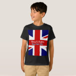 Harry and Meghan, Union jack. T-Shirt<br><div class="desc">Celebrate the Royal Wedding,  of Prince Harry to Meghan Markle. On May 19th,  2018,  the big event will be cheered far and wide. Be a part of it with this commemorative Kid's t-shirt. Join in the Royal festivities!</div>