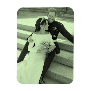 Harry and Meghan wedding portrait stylized Magnet