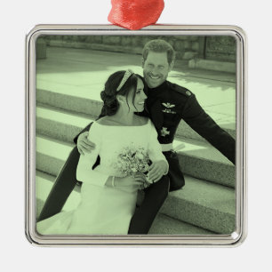 Harry and Meghan wedding portrait stylized Metal Ornament