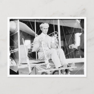Harry Atwood pilot in Wright Brothers Airplane Postcard
