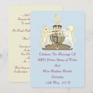 Harry et Meghan Posh Faire-part de mariage royale