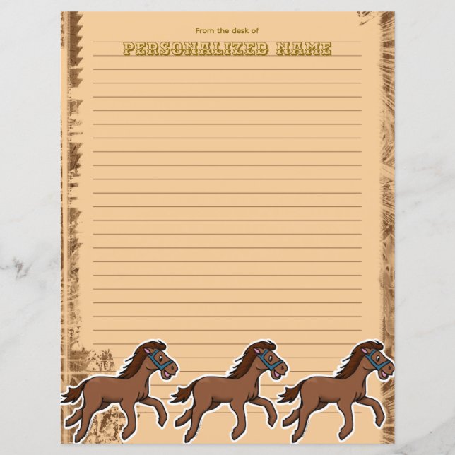 Harry Horse Rustic Lined Paper Sheet (Front)
