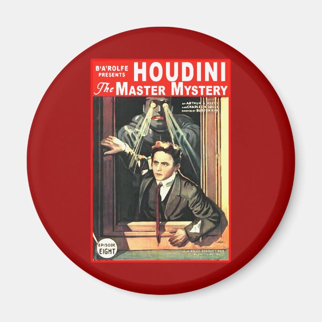 Harry Houdini Pulp Fiction Style Illustration Magnet (Front)
