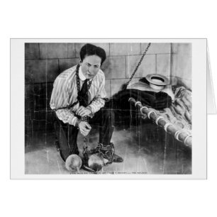 Harry Houdini sur le point de s'échapper de prison