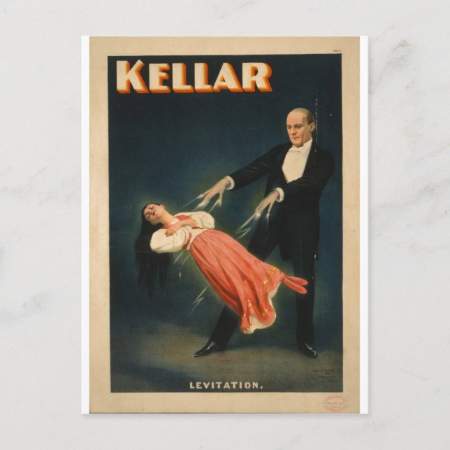 Harry Kellar performs Levitation 1895 Magic Postcard (Front)