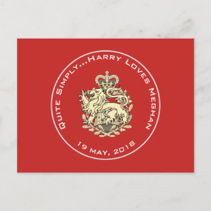 Harry Loves Meghan Mariage Royal Carte postale per